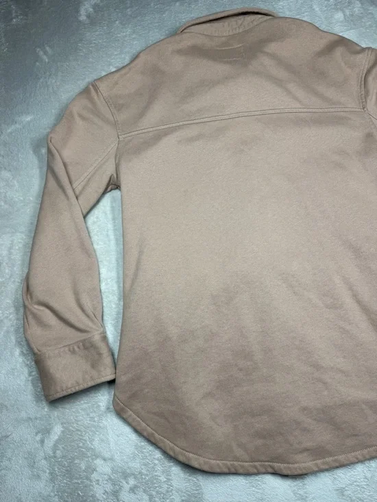 Abercrombie & Fitch Women’s Soft A and F Fleece Button Front Tan Jacket Medium - Picture 12 of 15